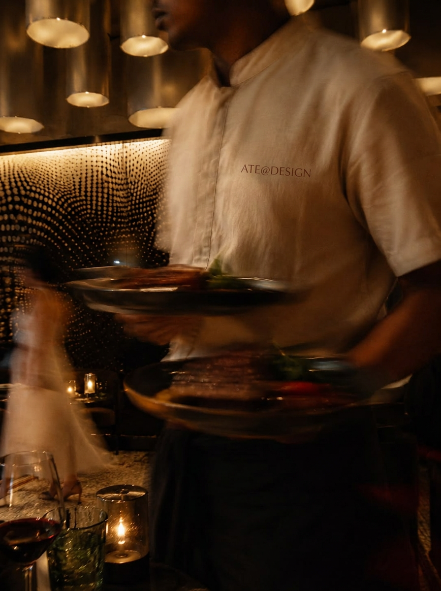 Ate@design waiter serving dinner
